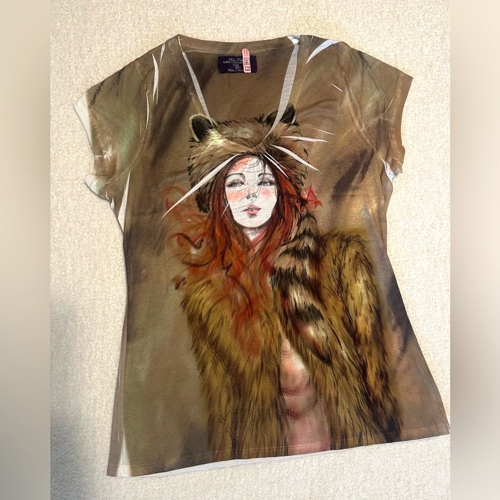 Zara Wild Female Animal Spirit Short Sleeve Tee